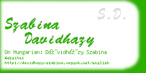 szabina davidhazy business card